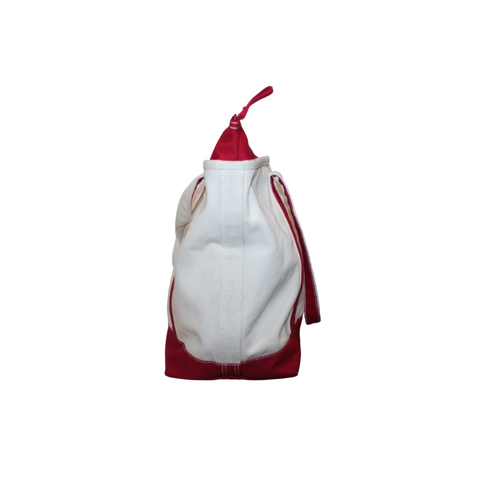 Lands' End Tote Bag Womens Large Cream Red Good Liliah Personalized Canvas Zip - Picture 4 of 5
